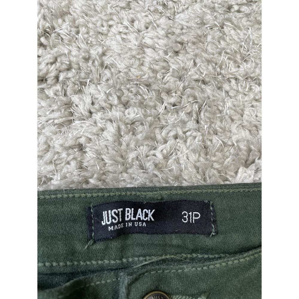 Just Black Jeans Womens 31P Green Skinny Denim Made in USA Five Pocket - Picture 5 of 10